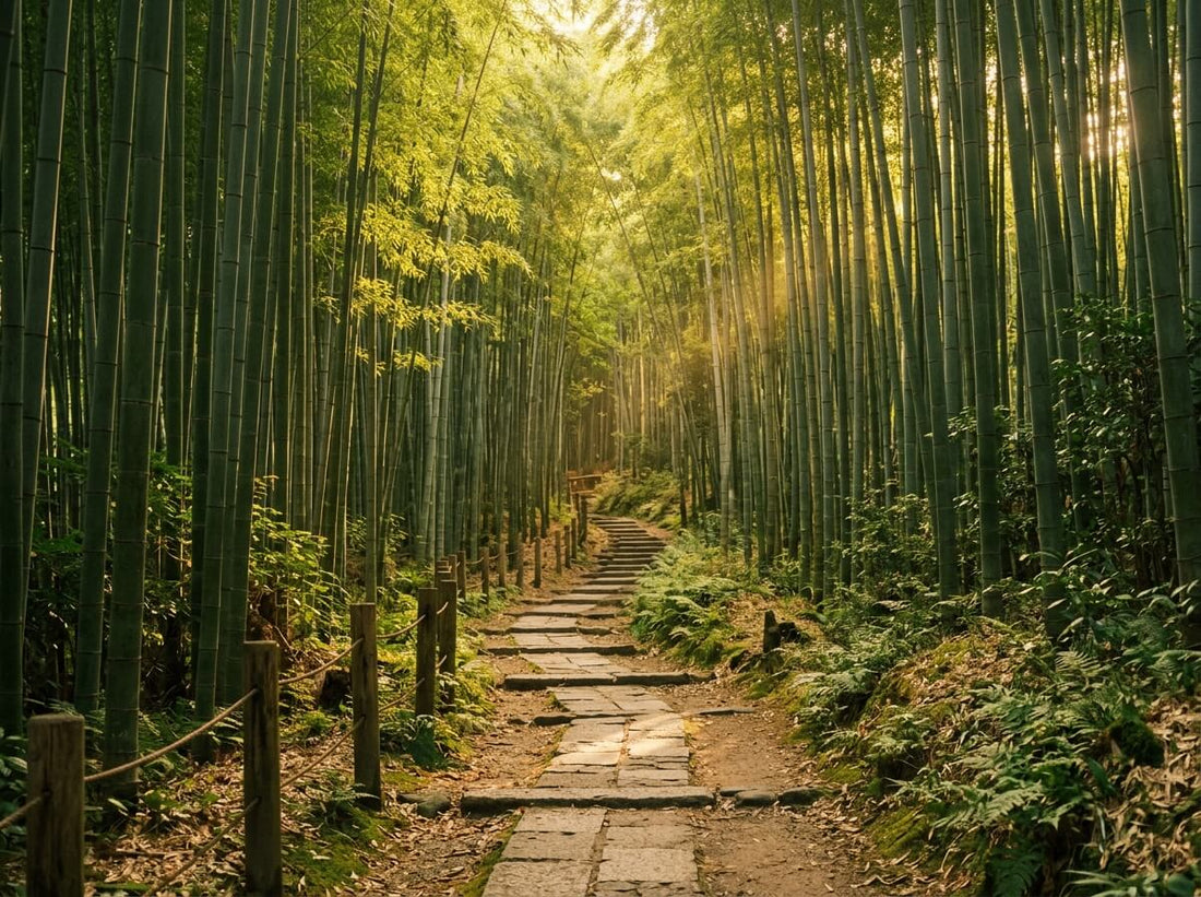 a bamboo path in Kyoto