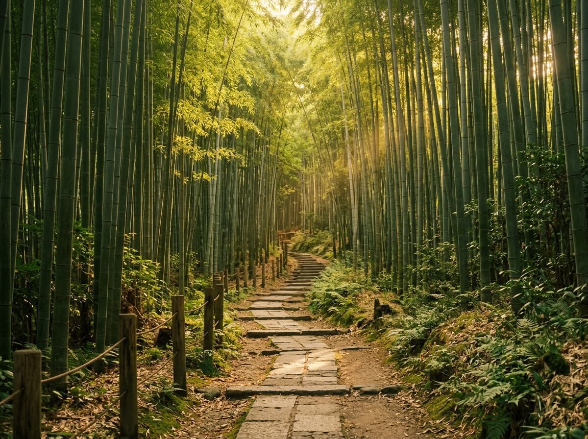 a bamboo path in Kyoto