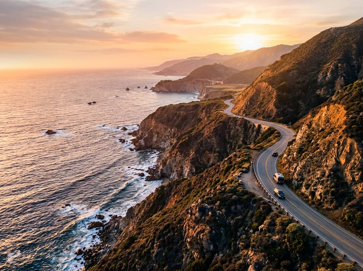 coastal road against big cliff