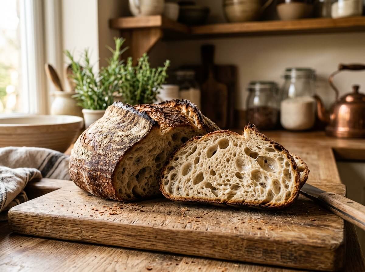 sourdough bread in the kitchen