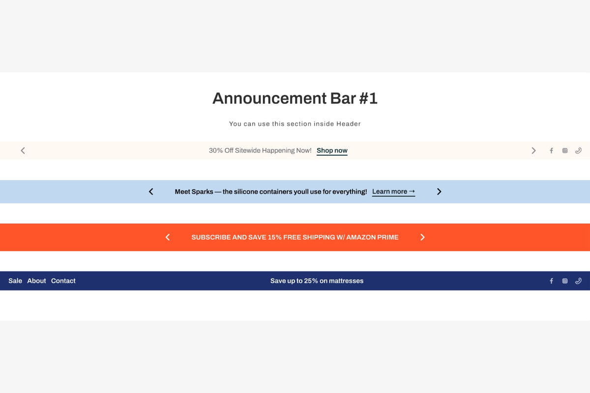 Announcement bar 1