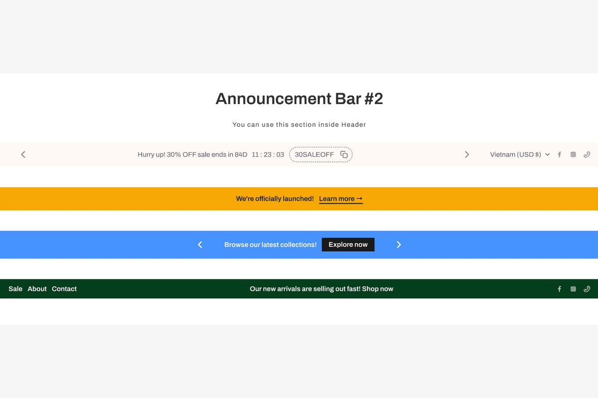 Announcement bar 2