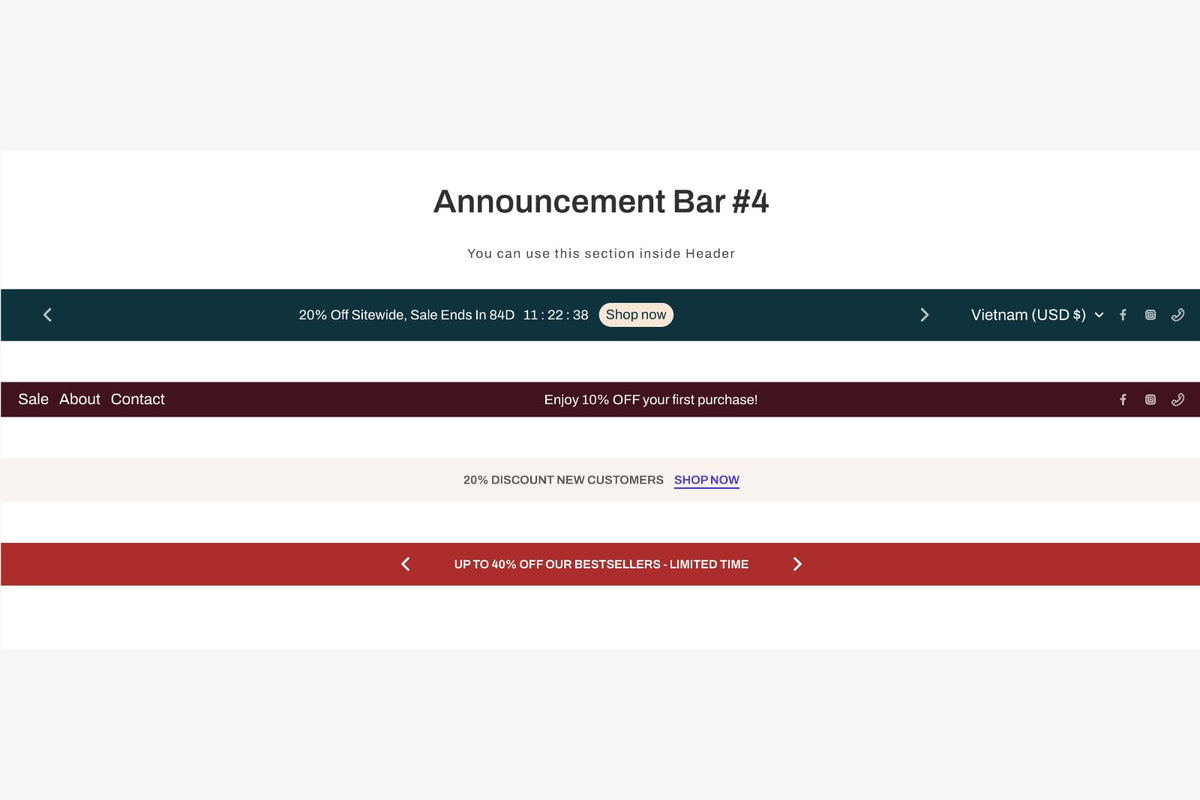 Announcement bar 4