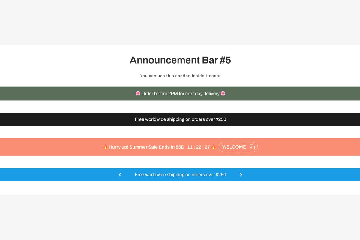 Announcement bar 5