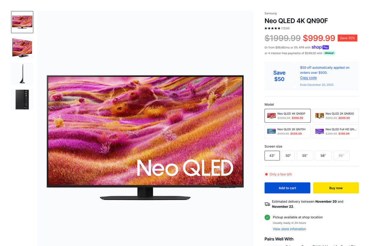 Product page - Electronics